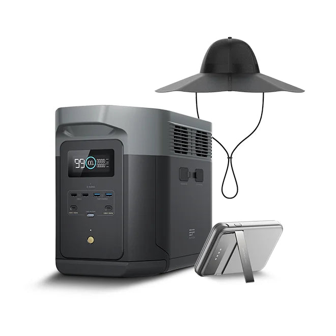 Combo DELTA 2 Max EU  Ecoflow PowerHat M/L  ECOFLOW RAPID POWER BANK 5000MAH