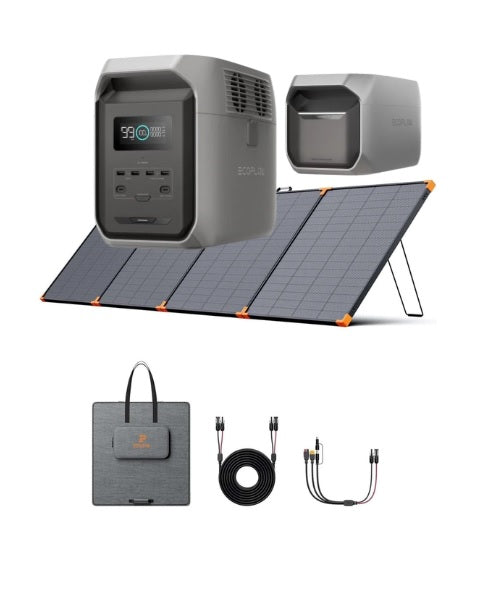 Combo EcoFlow DELTA 3 + Batería Adicional + Panel Solar ZOUPW 350 W
