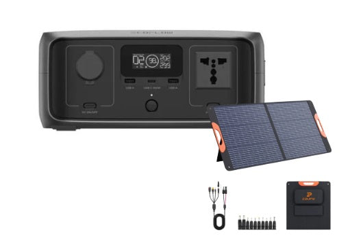Combo ZOUPW 110W Fabric-Skin Folding Solar Panel + Ecoflow River 3 UPS (245wh + 300W) (EU)